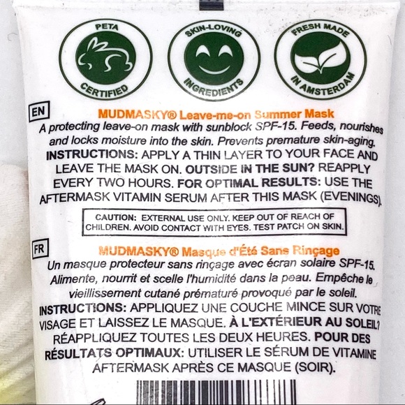 NEW Mudmasky Leave Me On Summer Mask with SPF 15 - Picture 7 of 11